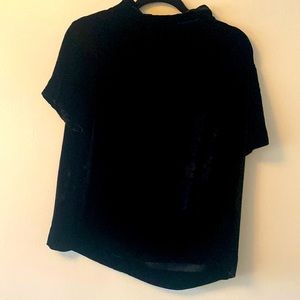 COS mock neck short sleeve velvet top size 10